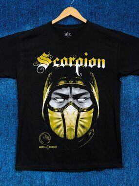 Scorpion Get Over Here Catchphrase Mortal Kombat Game Tee L